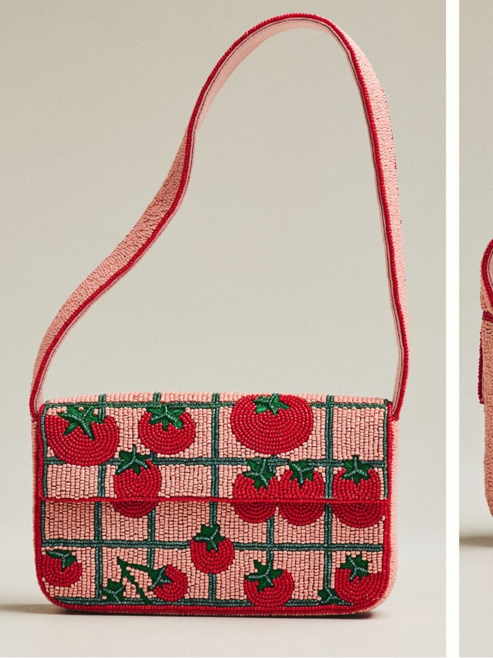 Fiona beaded bag: Tomato